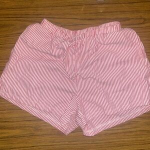 Pink and white stripped shorts